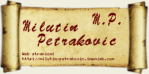 Milutin Petraković vizit kartica